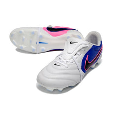 Chuteira Campo FG Nike Tiempo Ligera Elite Branca, Azul e Rosa