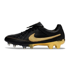 Chuteira Campo FG Nike Tiempo R10 Legend Elite Preto e Douradoen