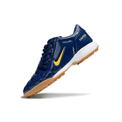 Chuteira Society TF Nike Total 90 III Azul-Escura e Amarela