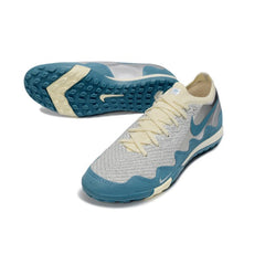 Chuteira Society TF Nike x Patta Zoom Mercurial Vapor Elite Branco, Azul e Prateado Kids
