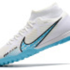 Chuteira Society TF Nike Zoom Mercurial Superfly 9 Academy Branca e Azul