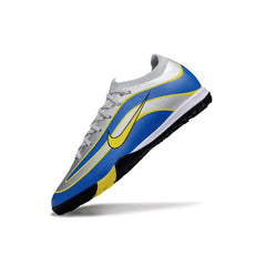 Chuteira Society TF Nike Zoom Mercurial Vapor 16 Elite Cinza Azul e Amarela