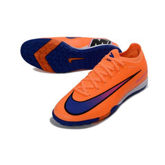 Chuteira Society TF Nike Zoom Mercurial Vapor 16 Elite Laranja e Azul