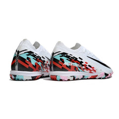 Chuteira Society TF Nike Zoom Mercurial Vapor 16 Elite Branca e Vermelha
