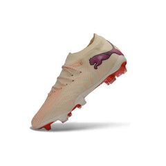 Chuteira Campo FG Puma Future 9 Low Cut Bege e Rosa