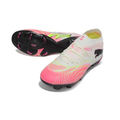 Chuteira Campo FG Puma Future 9 Low Cut Branco e Rosa
