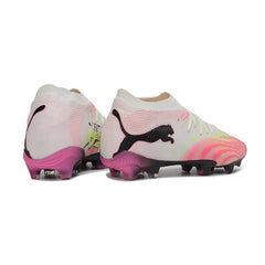 Chuteira Campo FG Puma Future 9 Low Cut Branco e Rosa