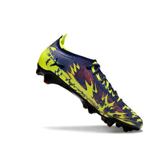 Chuteira Campo FG Puma Ultra 5 Carbon Azul e Verde Fluorescente